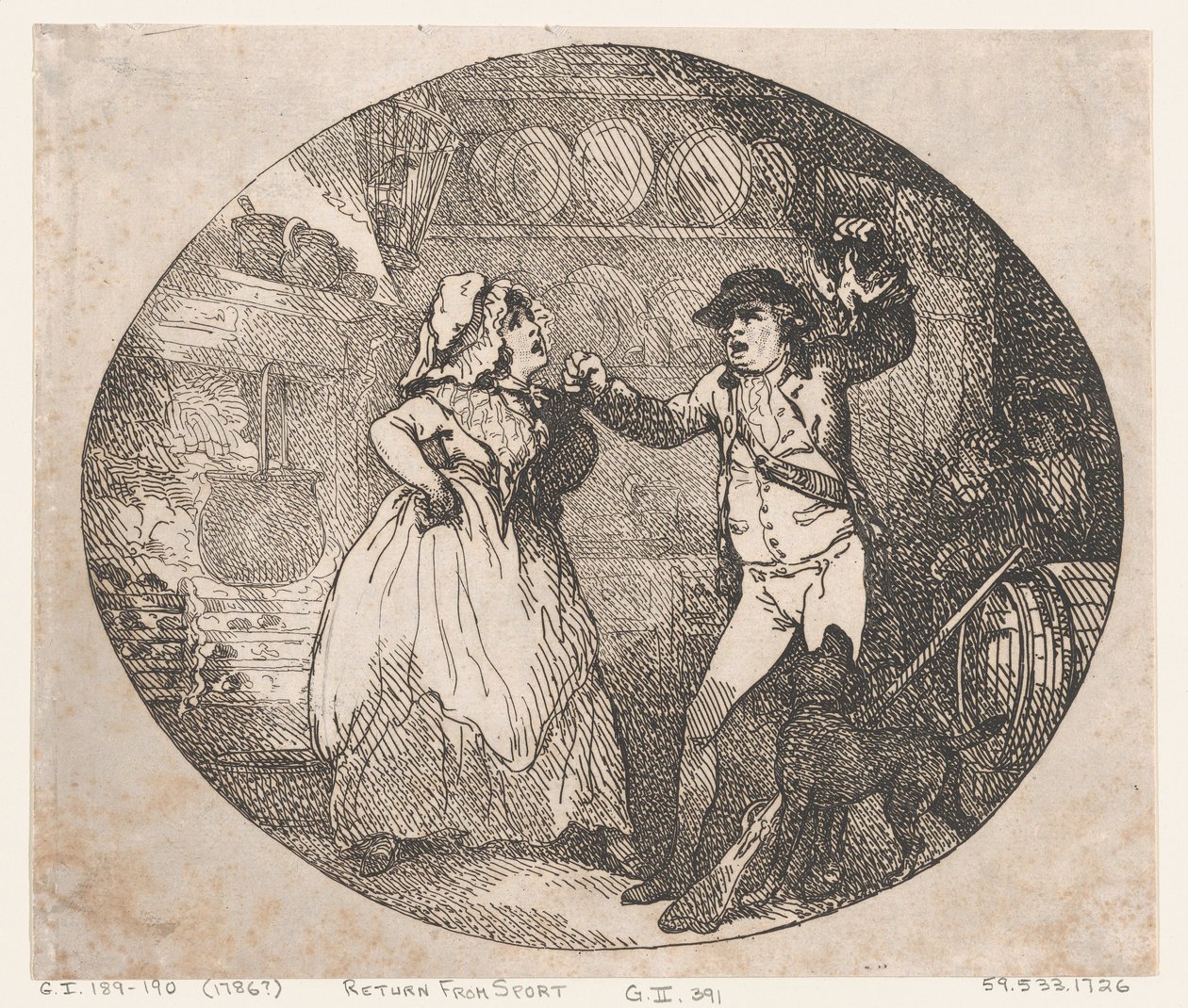 Retur fra Sport, 1786, 1786. av Thomas Rowlandson