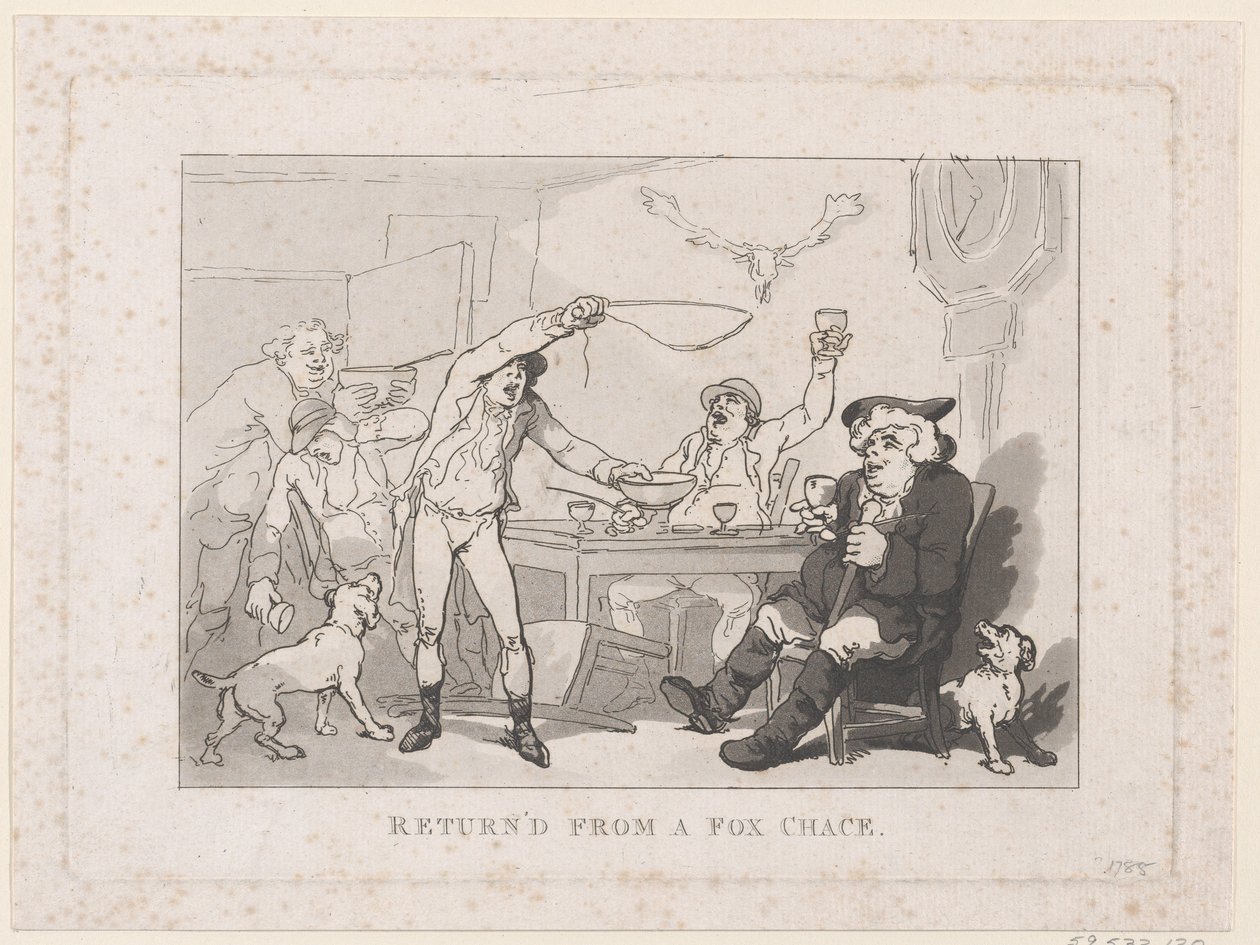 Kom tilbake fra en Fox Chase av Thomas Rowlandson