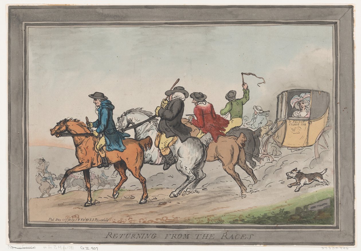 Tilbake fra løpene, 1. desember 1791., 1. desember 1791. av Thomas Rowlandson