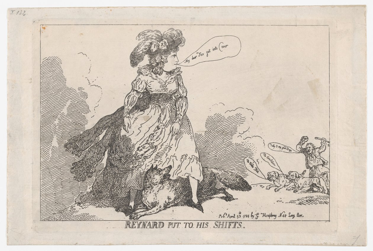 Reynard Put To His Shifts, 23. april 1784., 23. april 1784. av Thomas Rowlandson