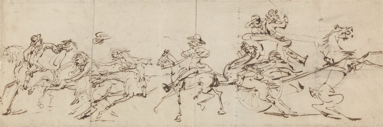 Uhell ved ridning og kjøring av Thomas Rowlandson