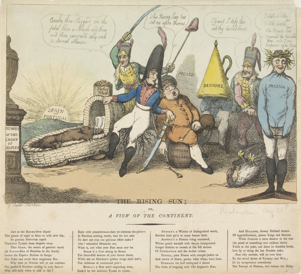 Soloppgang over Europa, 1809 av Thomas Rowlandson