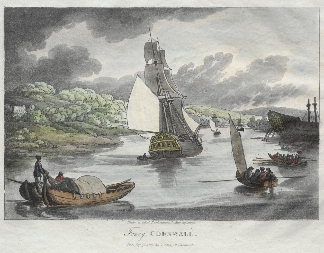 Rowlandsons skisser fra naturen: Fowey, Cornwall av Thomas Rowlandson