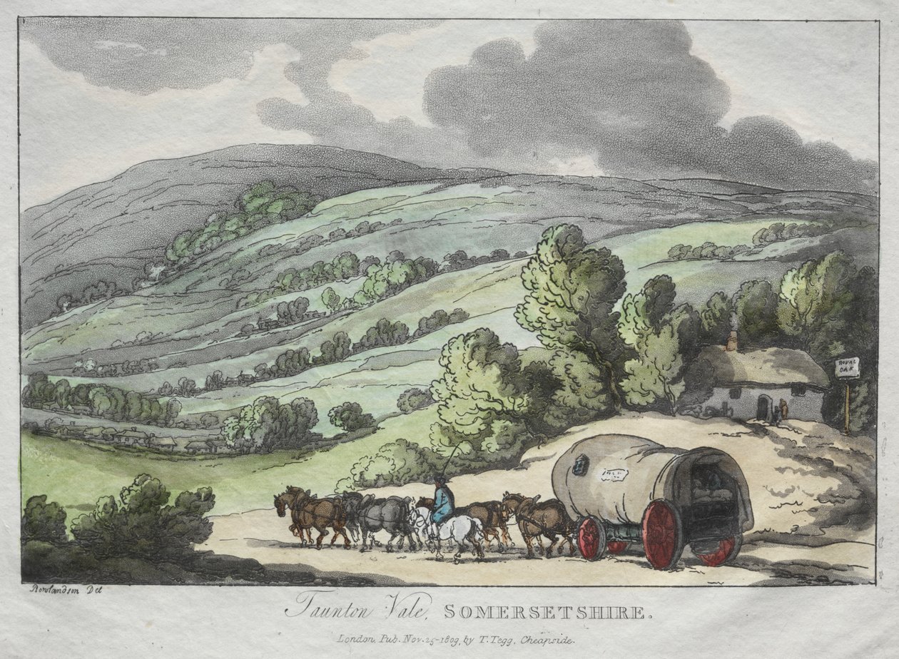 Rowlandsons skisser fra naturen: Taunton Vale, Somersetshire av Thomas Rowlandson