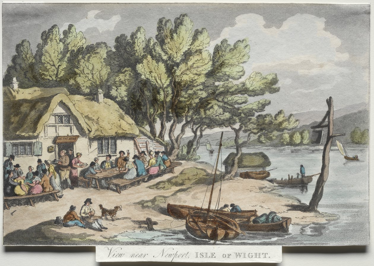 Rowlandsons «Sketches from Nature»:  Utsikt nær Newport, Isle of Wight av Thomas Rowlandson