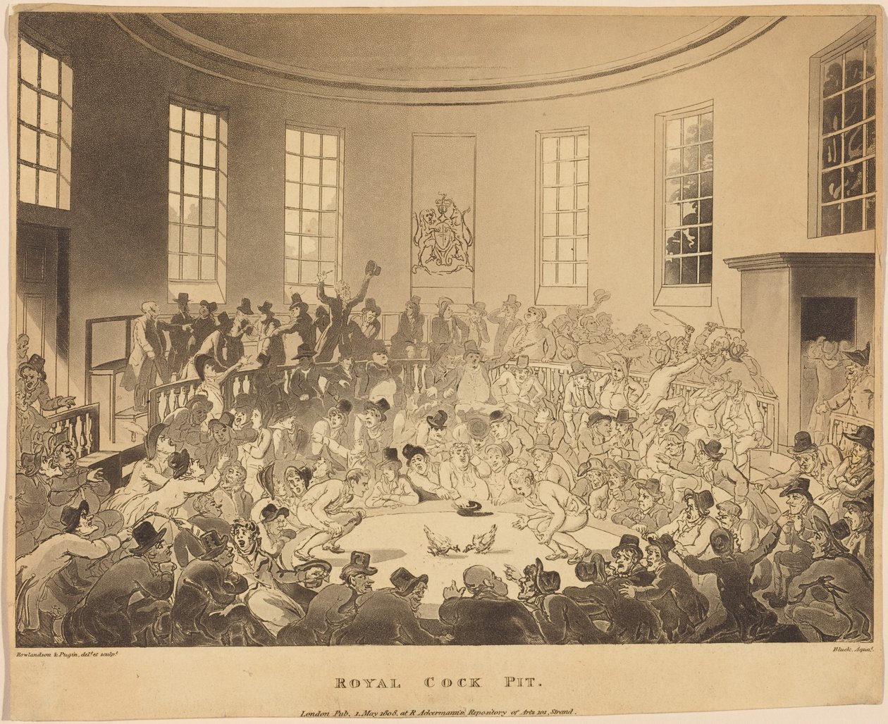 Den kongelige hanekamparenaen av Thomas Rowlandson