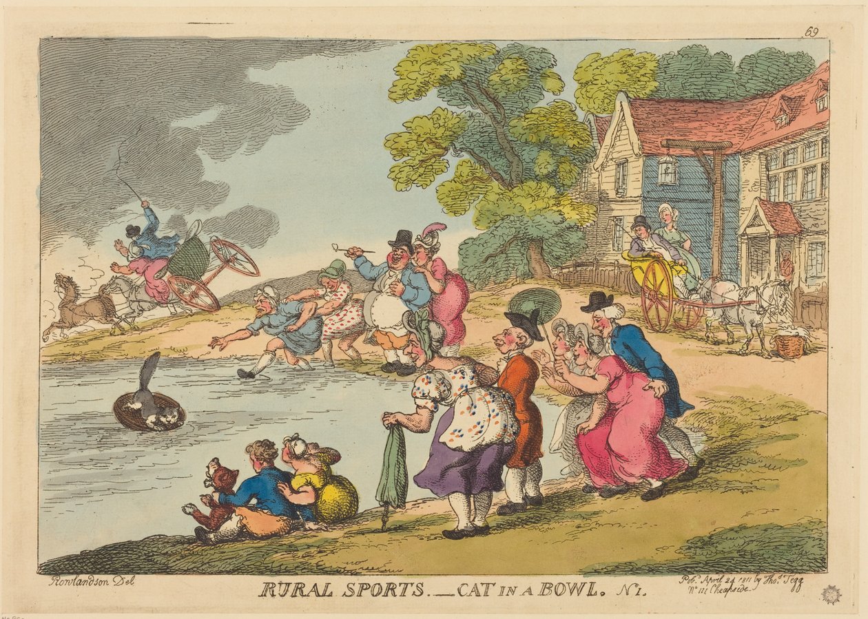 Landsbygdsidrett. «Cat in a Bowl». Nr. 1 av Thomas Rowlandson
