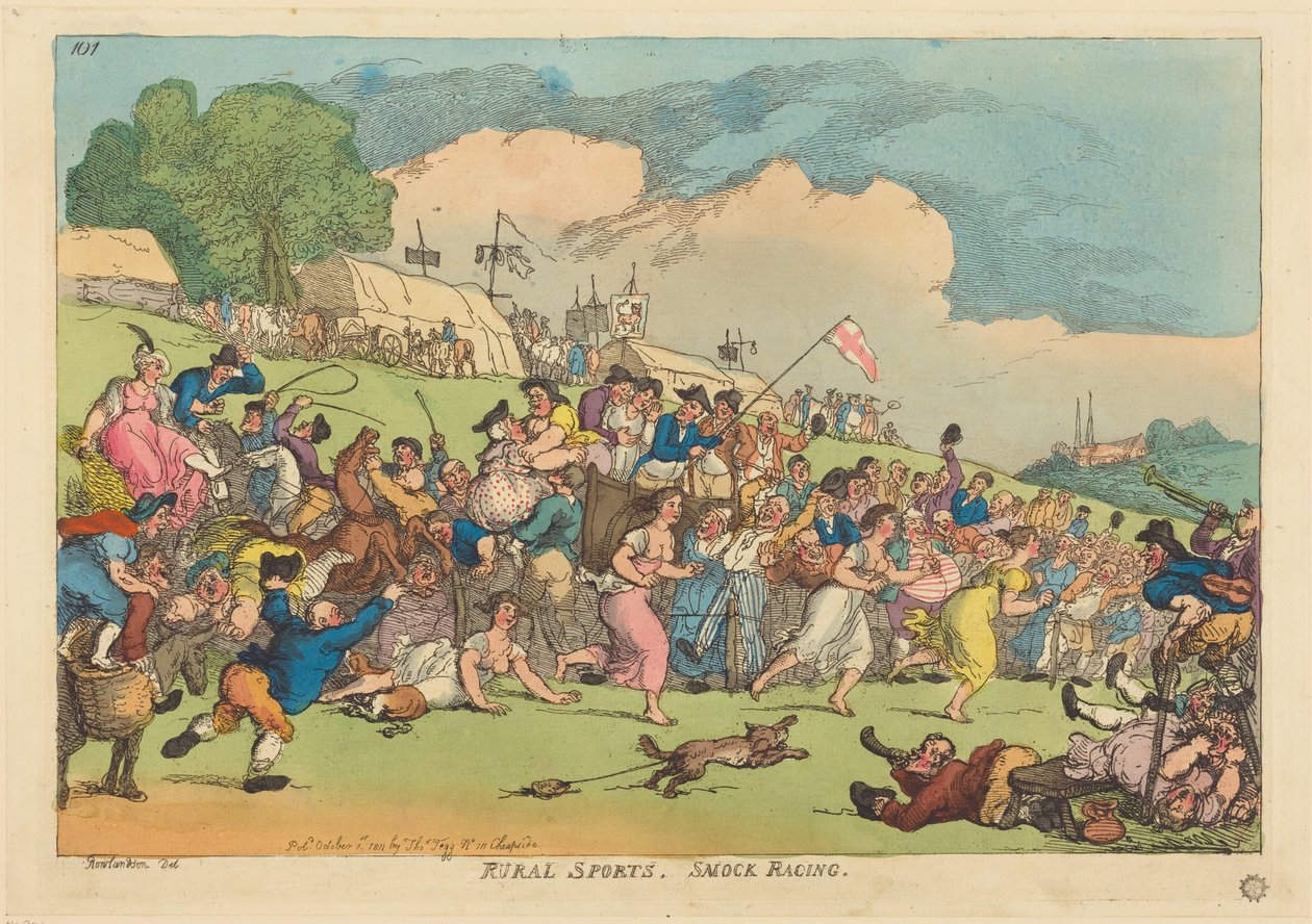 Landsbygdsidrett. Smock-løp av Thomas Rowlandson
