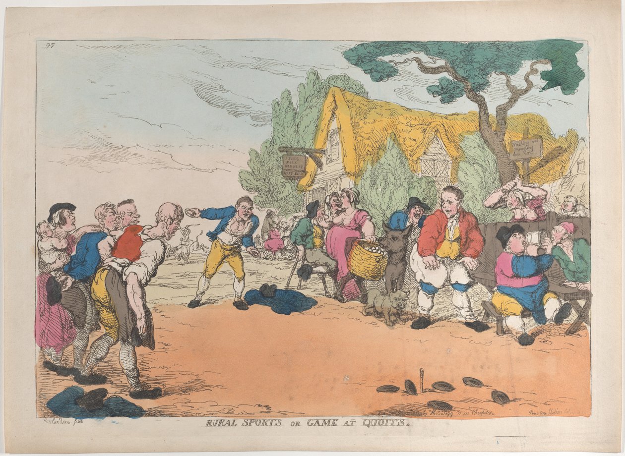 Landlig sport eller spill på Quoits, 30. oktober 1811., 30. oktober 1811. av Thomas Rowlandson