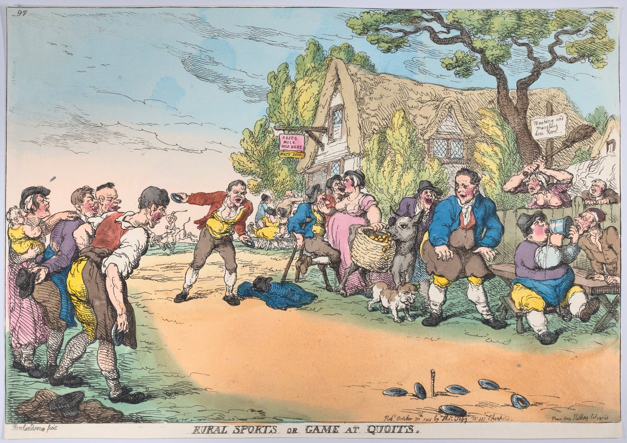 Landlig sport eller spill på Quoits, 30. oktober 1811., 30. oktober 1811. av Thomas Rowlandson