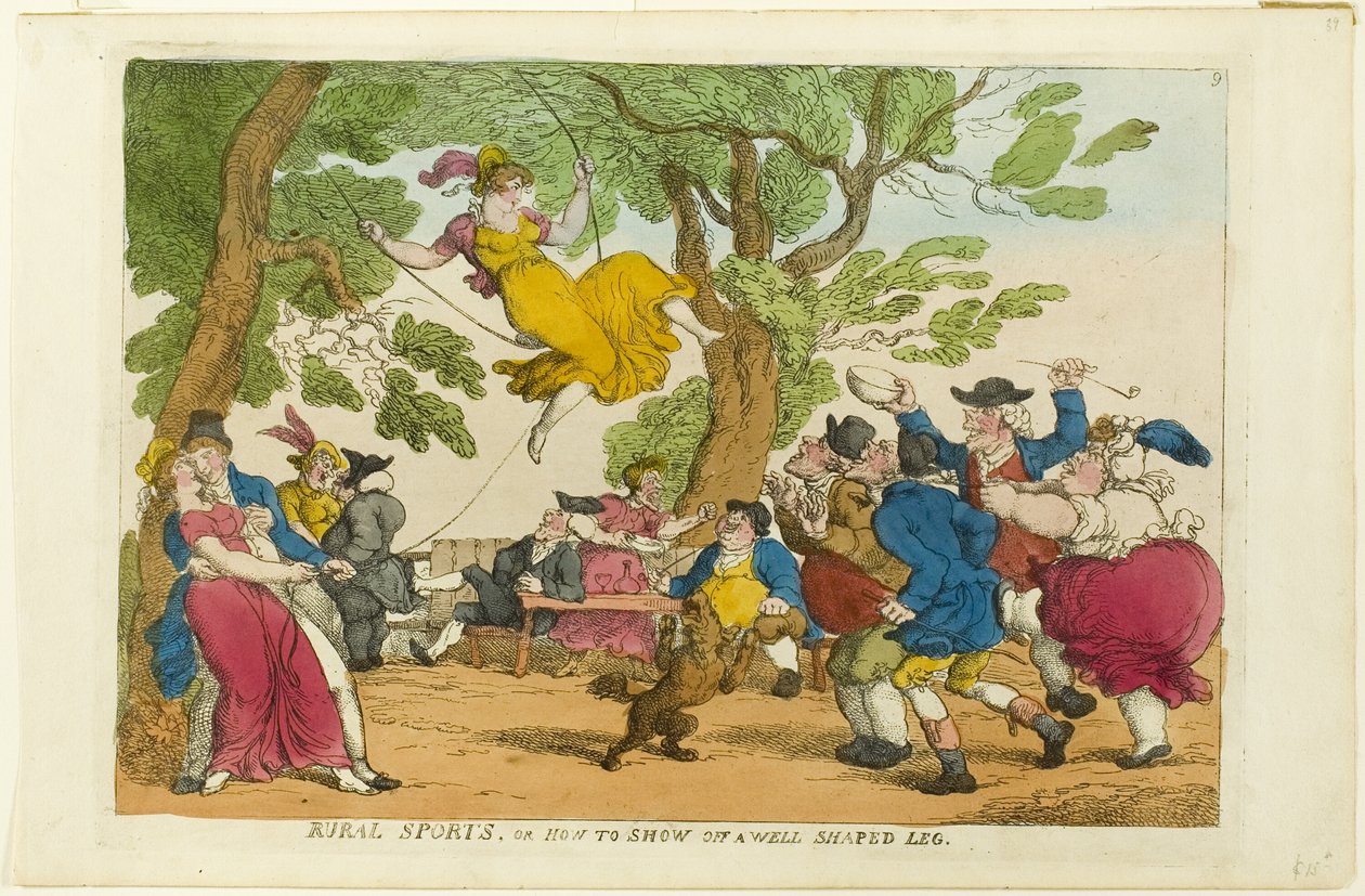 Landlig sport, eller hvordan vise frem et velformet ben av Thomas Rowlandson