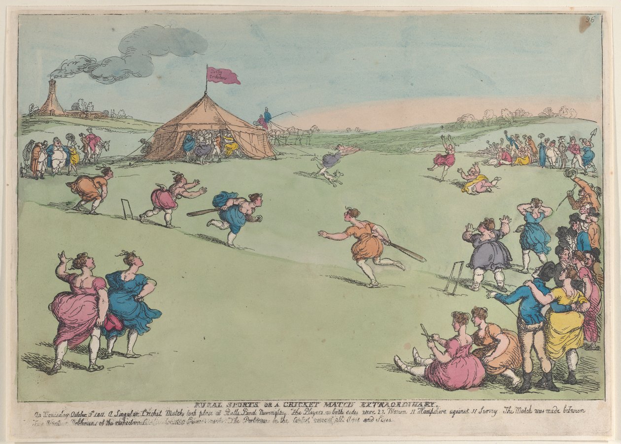 Rural Sports or a Cricket Match Extraordinary, 10. oktober 1811., 10. oktober 1811. av Thomas Rowlandson