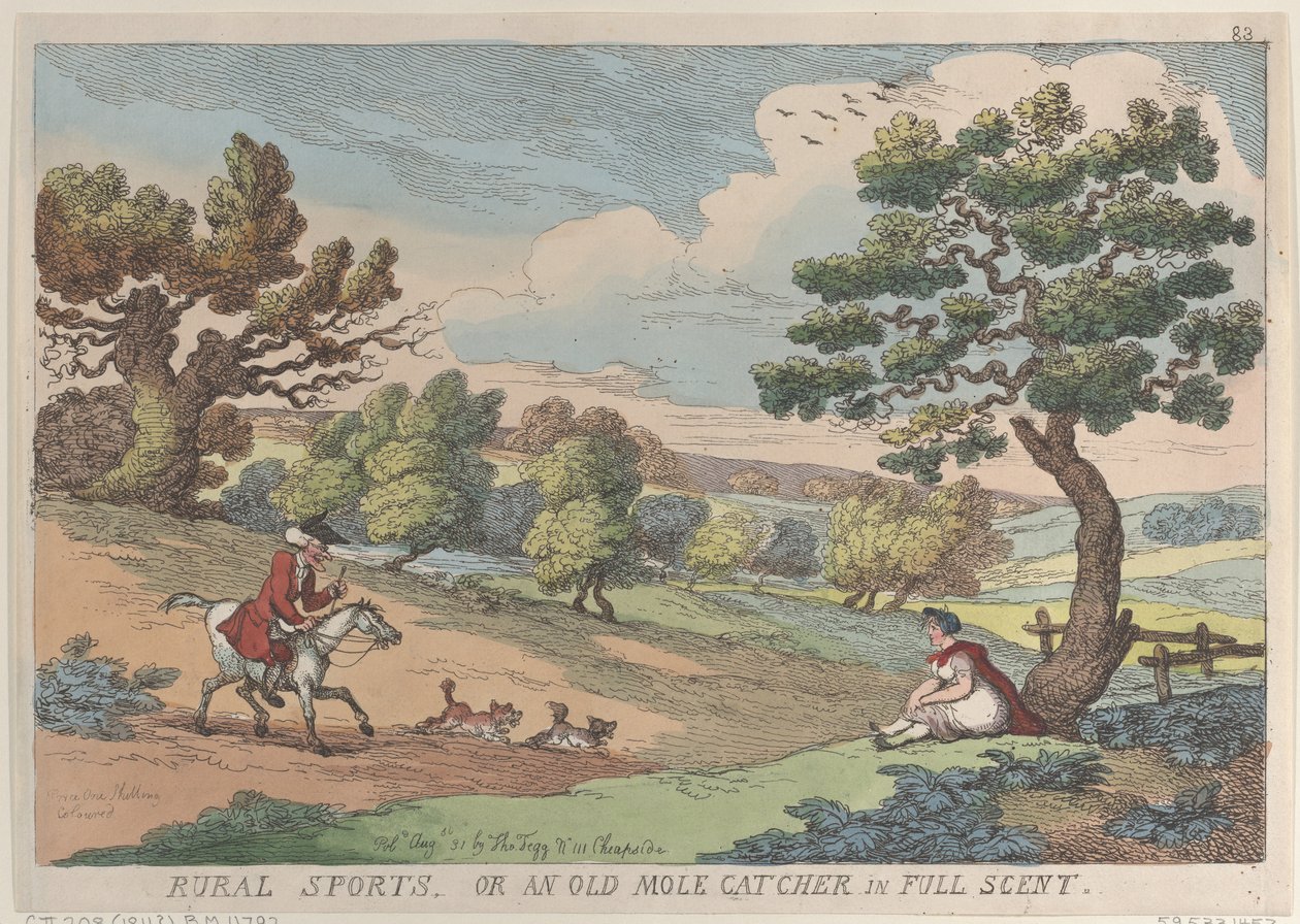 Rural Sports, eller en gammel føflekkfanger i full duft, 31. august 1811., 31. august 1811. av Thomas Rowlandson