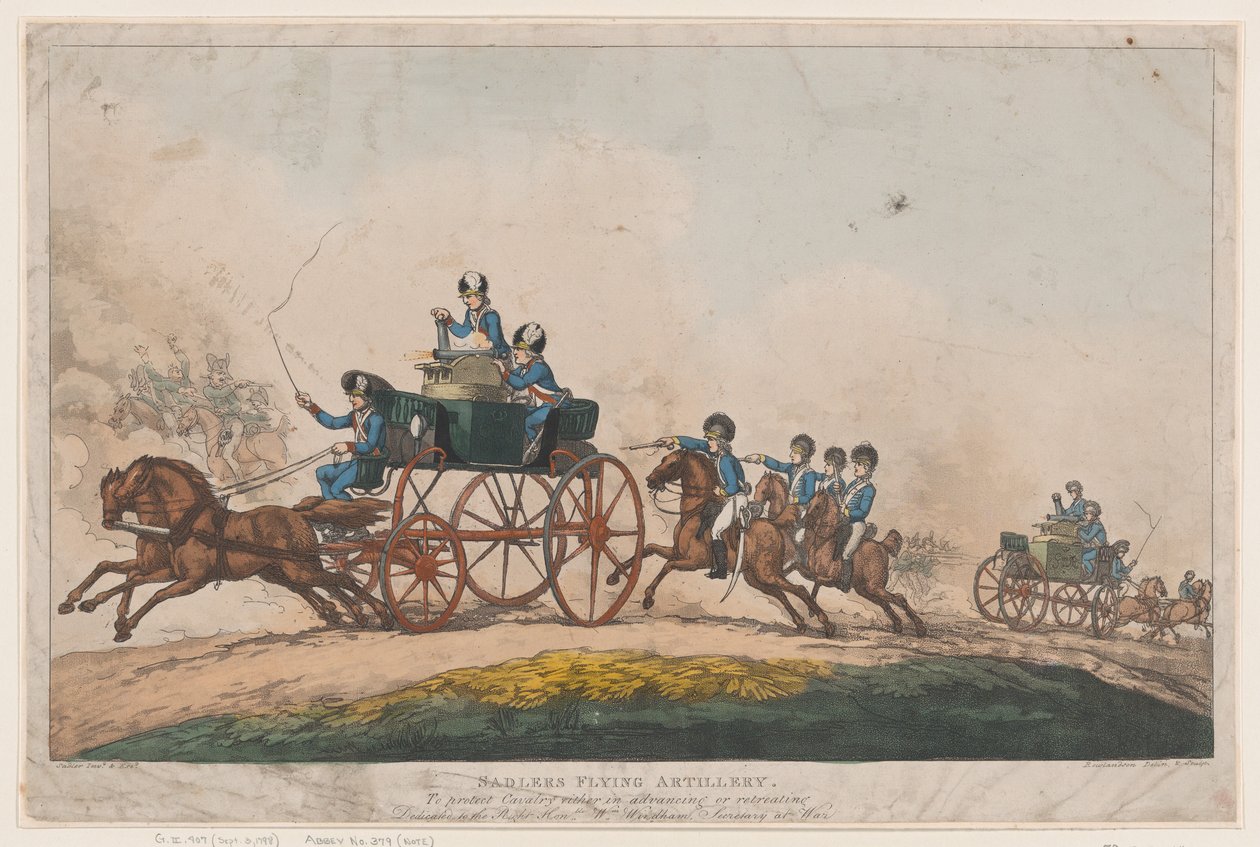 Sadlers flyvende artilleri av Thomas Rowlandson