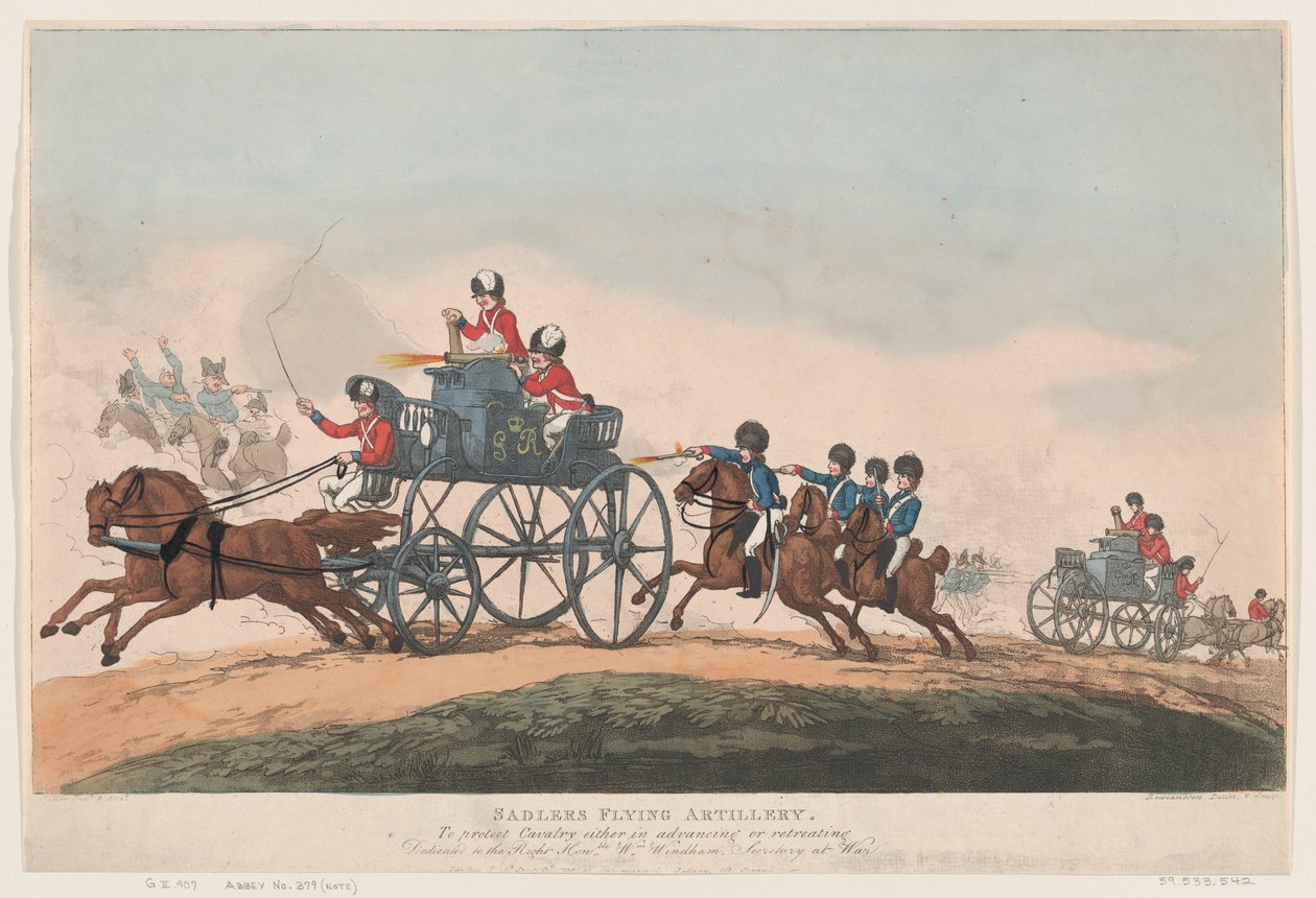 Sadlers Flying Artillery, 3. september 1798., 3. september 1798. av Thomas Rowlandson