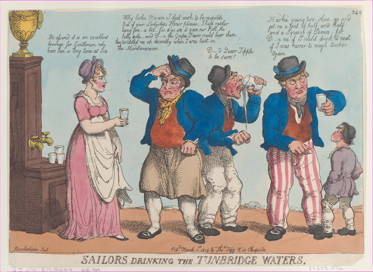 Sailors Drinking the Tunbridge Waters, 1. mars 1815., 1. mars 1815. av Thomas Rowlandson