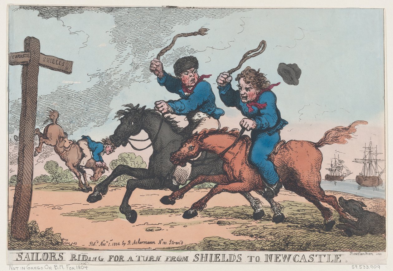 Sjømenn som kjører en sving fra Shields til Newcastle, 1. november 1804., 1. november 1804. av Thomas Rowlandson