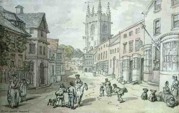 Saint Austell, Cornwall (penn og akvarell på papir) av Thomas Rowlandson