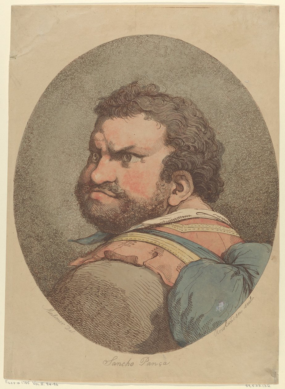 Sancho Panza, fra Don Quixote, ca. 1776., ca. 1776. av Thomas Rowlandson
