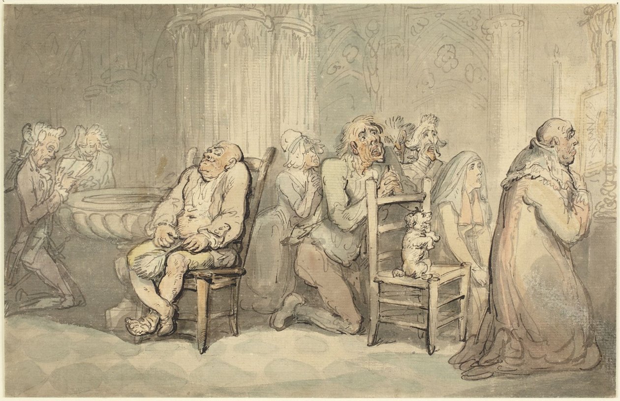Scene i en fransk kirke av Thomas Rowlandson