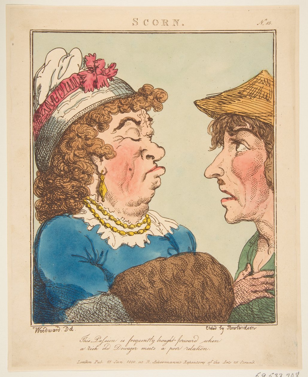 Scorn Le Brun Travested, eller Caricatures of the Passions, 21. januar 1800. av Thomas Rowlandson