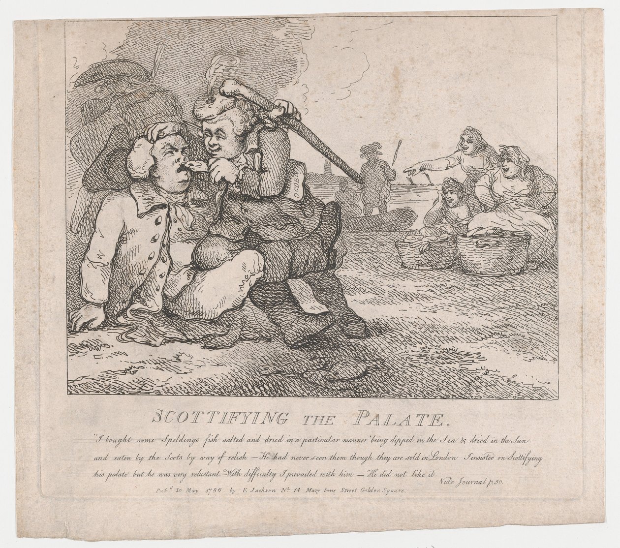 Scottifying the Palate Picturesque Beauties of Boswell, Part the First, 30. mai, ..., 30. mai 1786. av Thomas Rowlandson