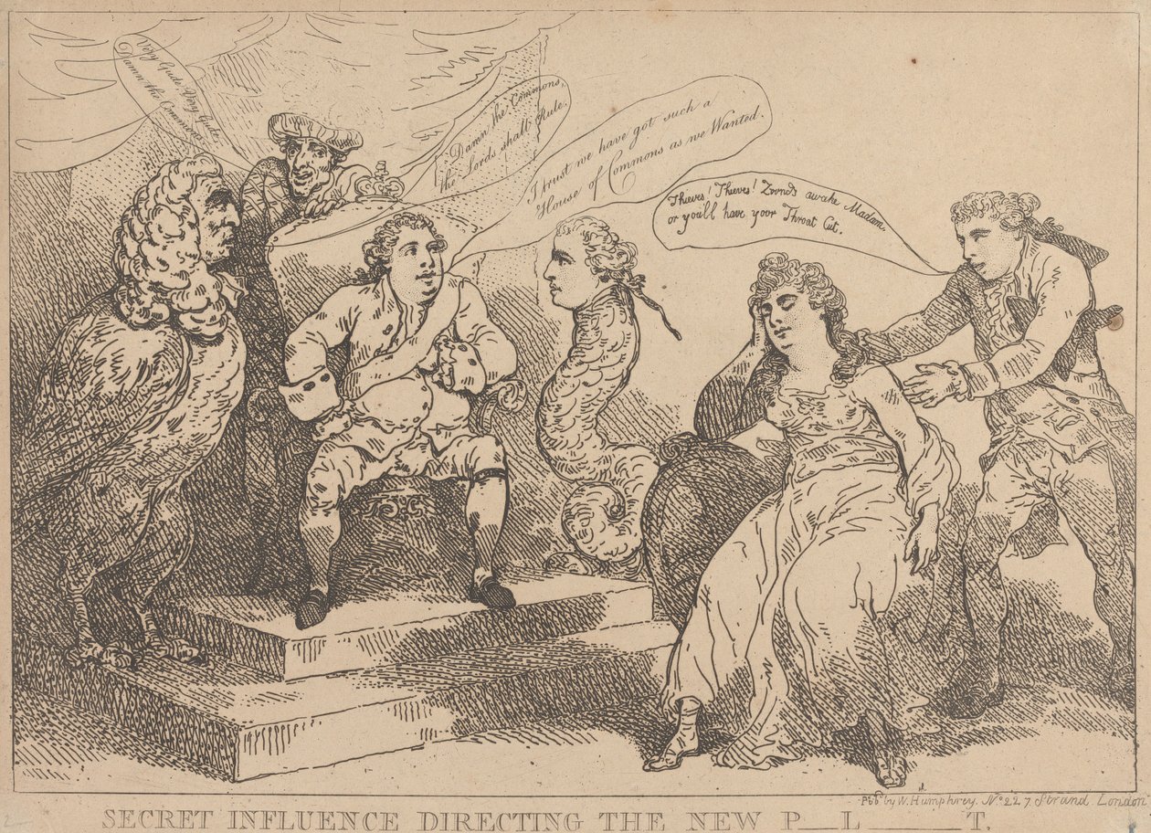 Hemmelig innflytelse som styrer det nye parlamentet av Thomas Rowlandson
