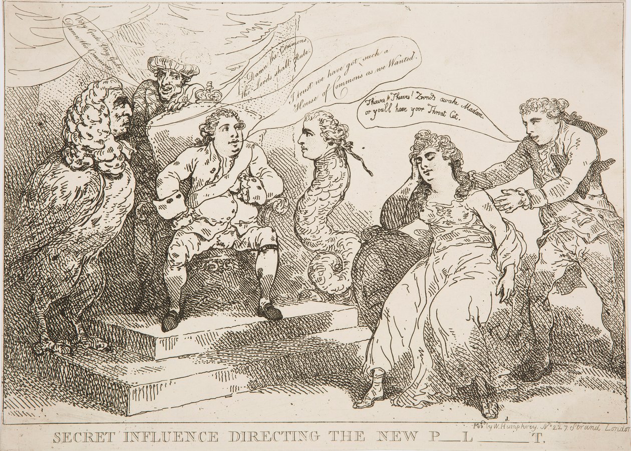 Hemmelig innflytelse som styrer den nye P-l-t av Thomas Rowlandson