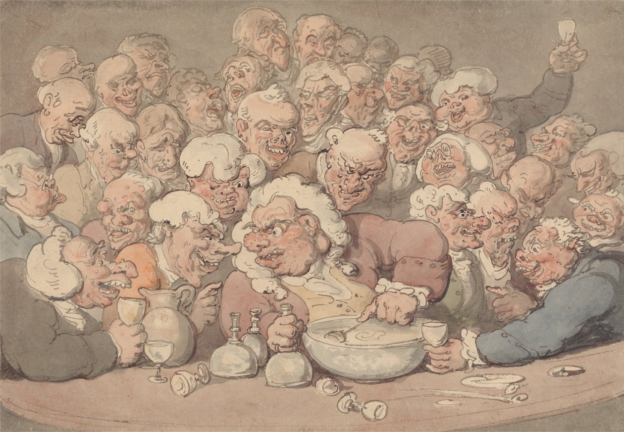 Servering av punsj av Thomas Rowlandson