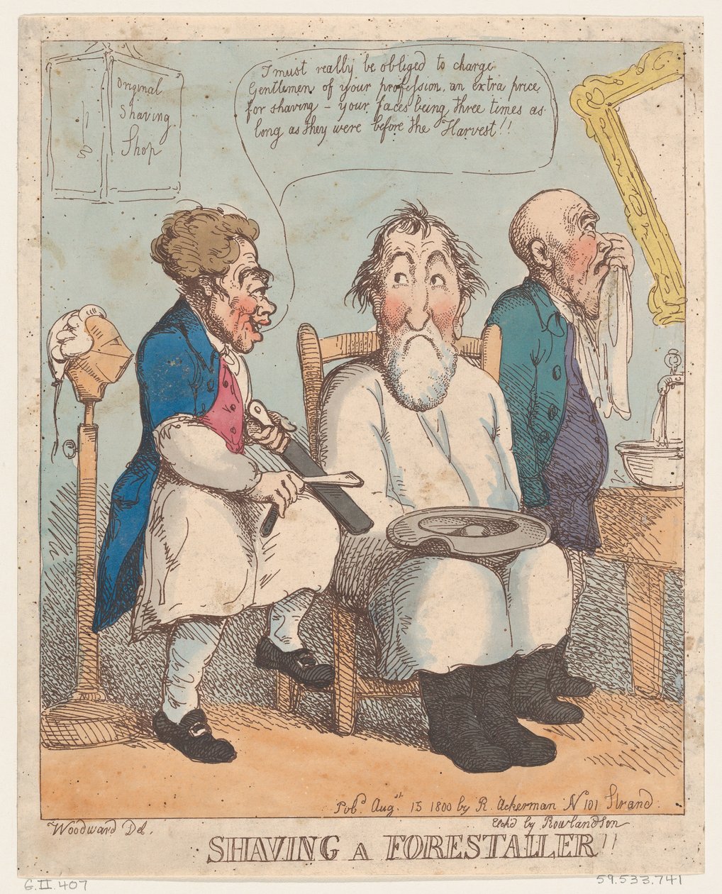 Shaving a Forestaller, 15. august 1800., 15. august 1800. av Thomas Rowlandson