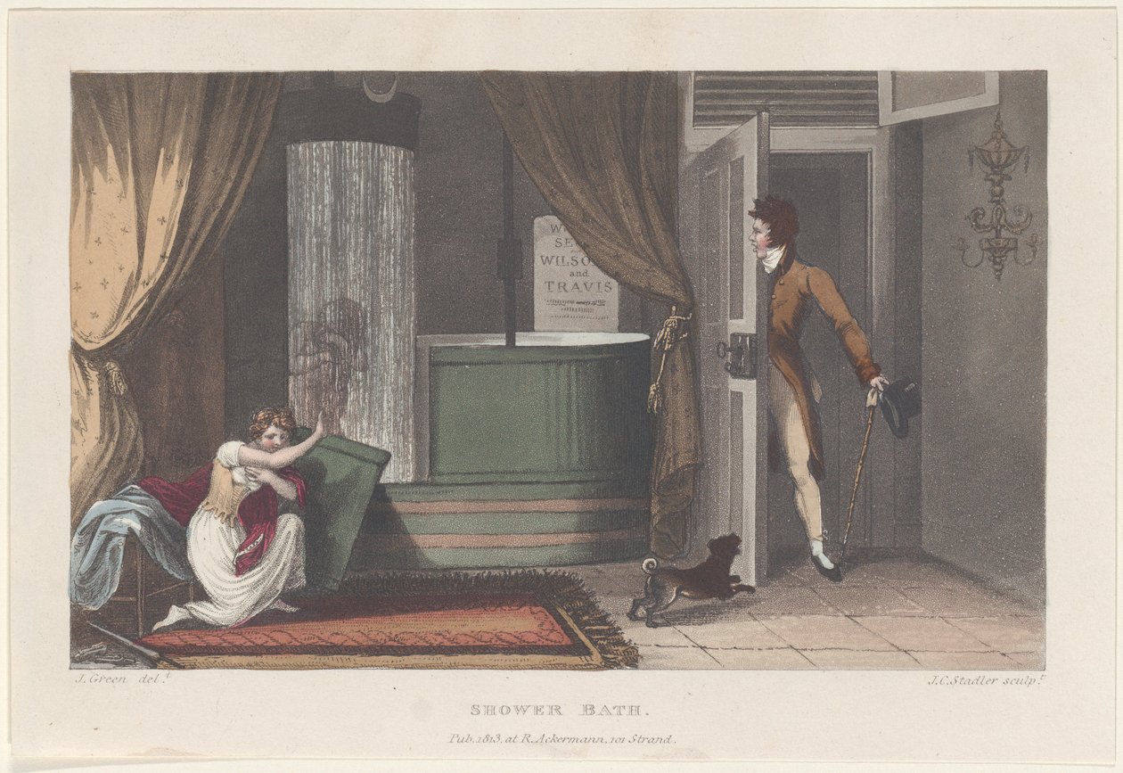 Shower Bath, fra Poetical Sketches of Scarborough, 1813., 1813. av Thomas Rowlandson