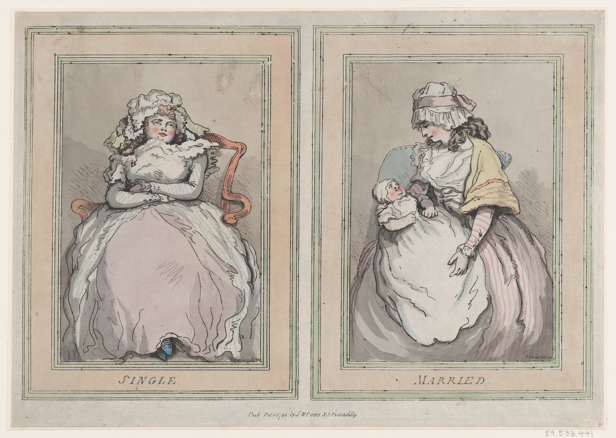 Enslig og gift, 1. desember 1791., 1. desember 1791. av Thomas Rowlandson