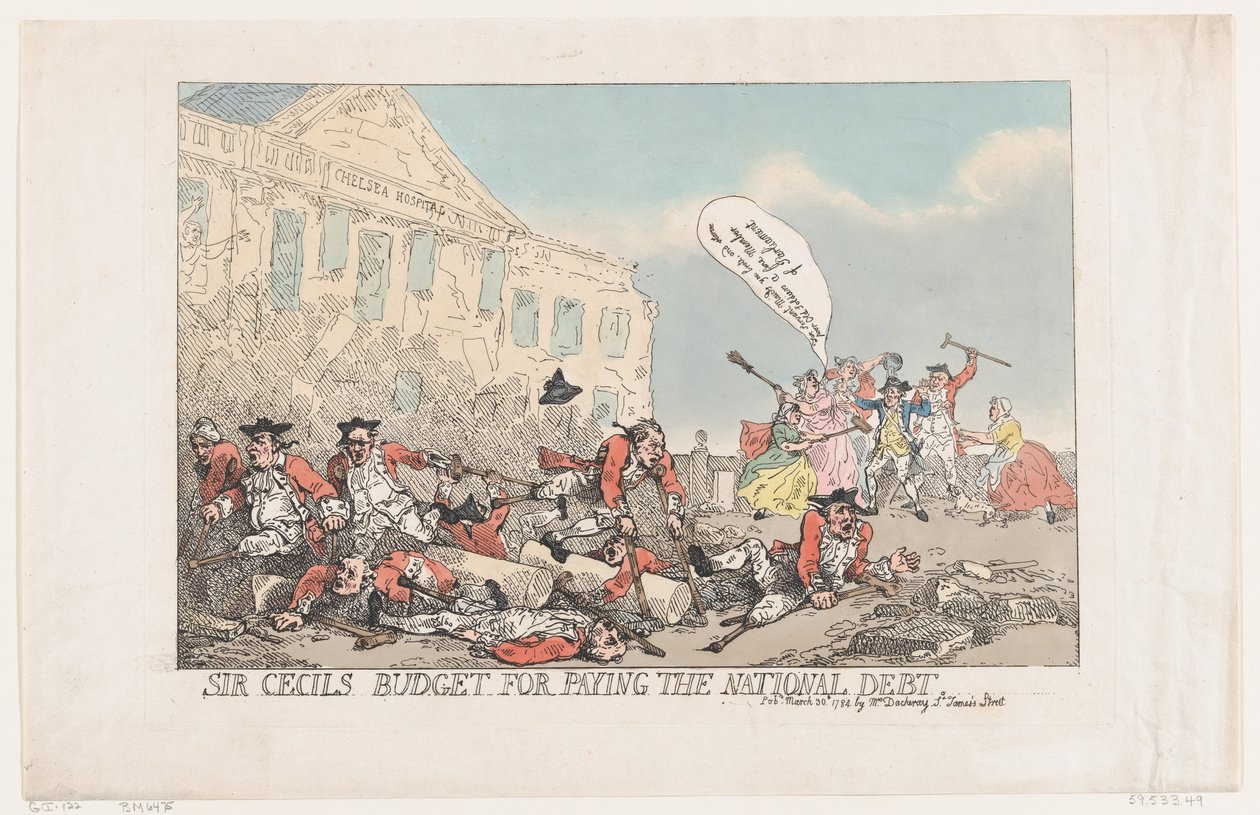 Sir Cecils Budget for Paying the National Debt, 30. mars 1784., 30. mars 1784. av Thomas Rowlandson