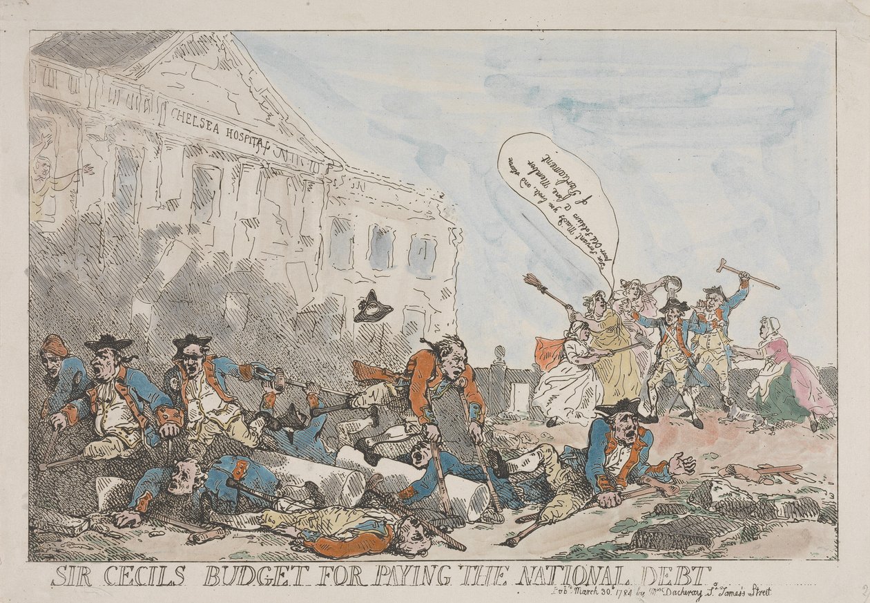 Sir Cecils budsjett for nedbetaling av statsgjelden av Thomas Rowlandson
