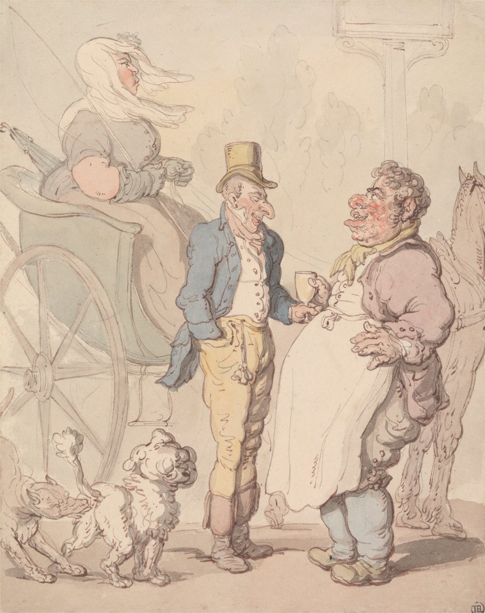 «Slender Billy» tar seg en forfriskning av Thomas Rowlandson
