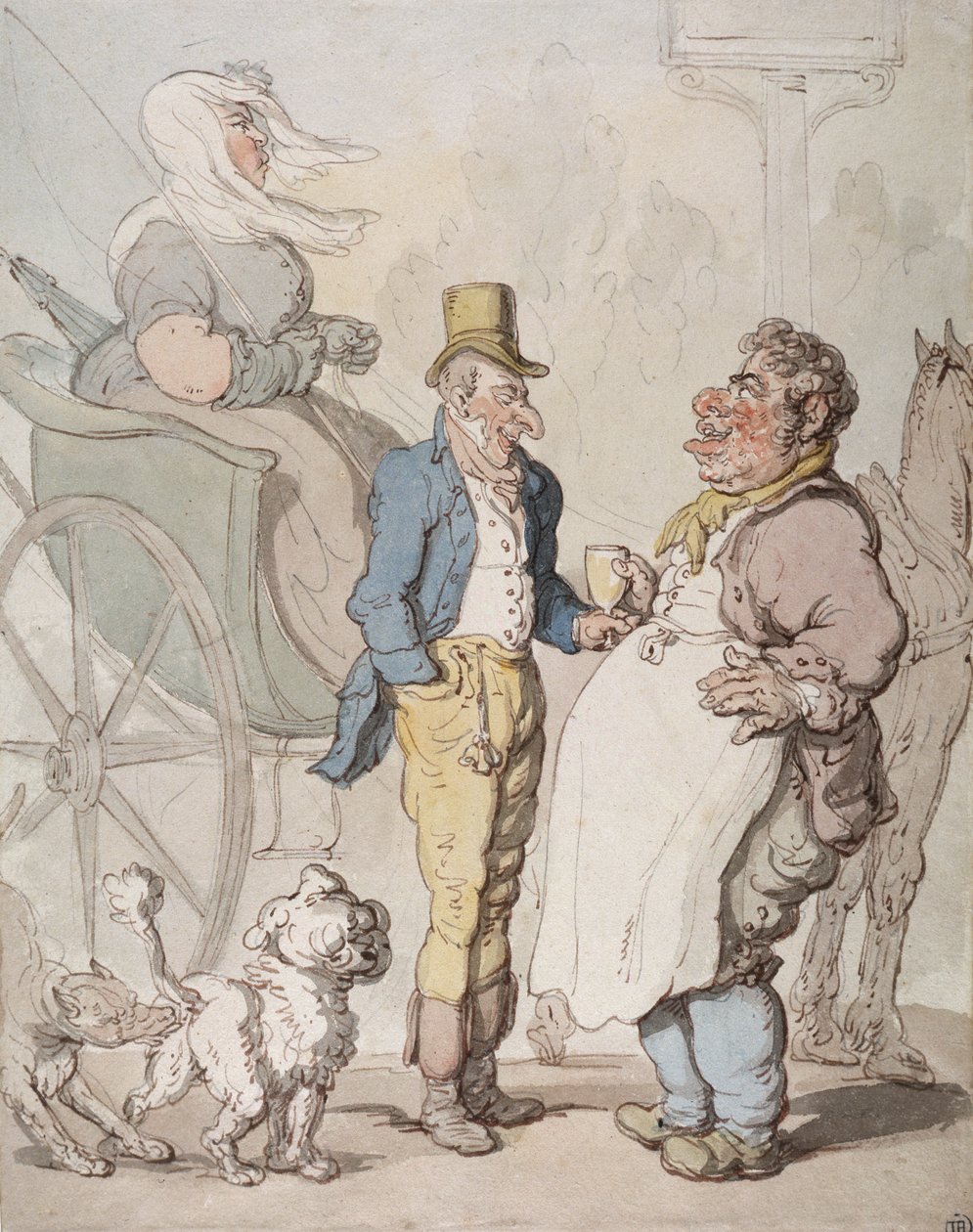 Slanke Billy, reisende som tar forfriskninger (akvarell på papir) av Thomas Rowlandson