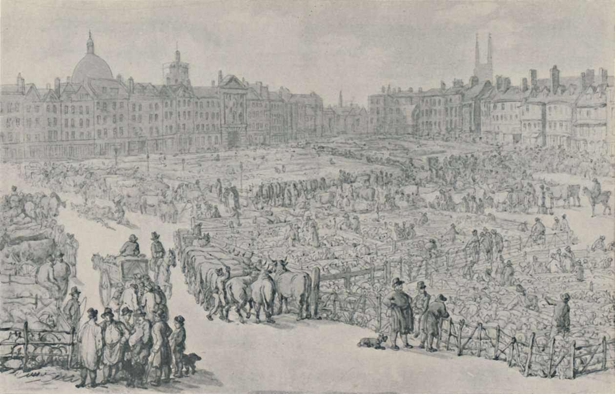Smithfield Market, 1810, 1920 av Thomas Rowlandson