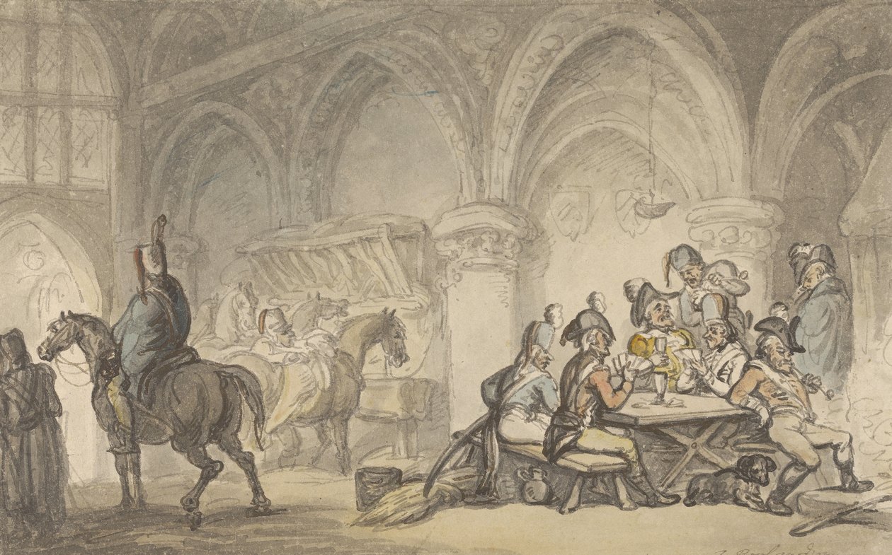Soldater som fester på et vertshus av Thomas Rowlandson