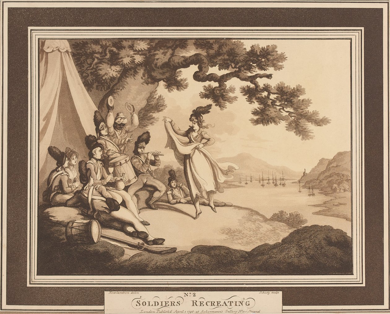?Soldiers Recreating?, ca. 1798 av Thomas Rowlandson
