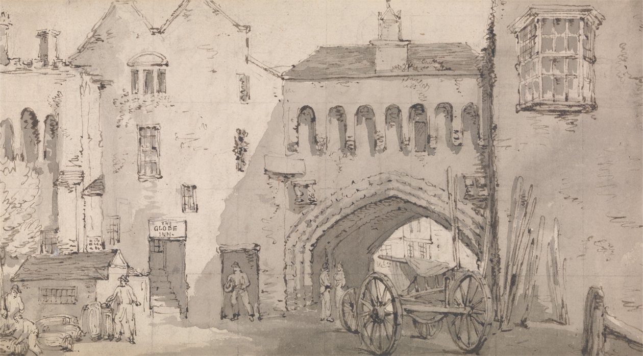 Southampton, Watergate og Globe Inn av Thomas Rowlandson