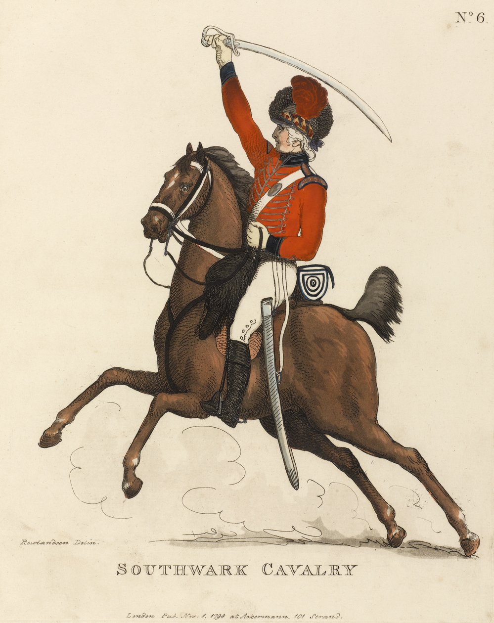 Southwark Cavalry, ca. 1799 (farget akvatint) av Thomas Rowlandson