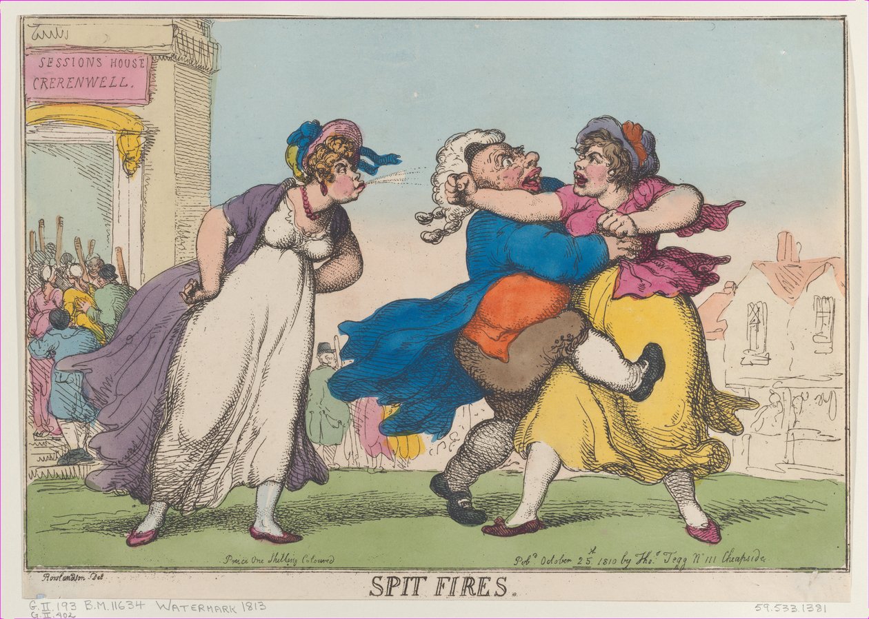 Spit Fires, [25. oktober 1810], opptrykk., [25. oktober 1810], opptrykk. av Thomas Rowlandson