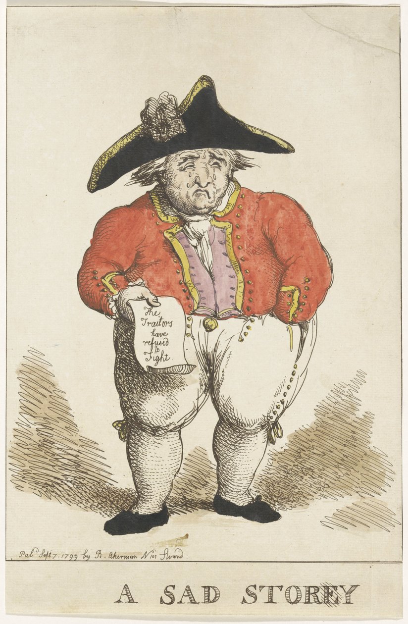 Karikatur av den bataaviske kontreadmiralen Samuel Story, 1799 av Thomas Rowlandson