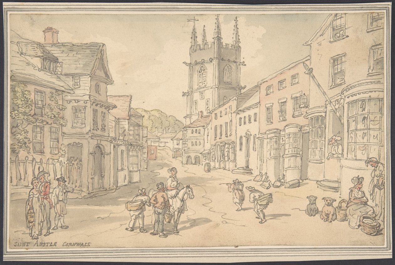 St. Austle, Cornwall av Thomas Rowlandson