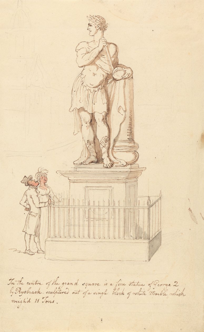 Statue of George II, Greenwich av Thomas Rowlandson