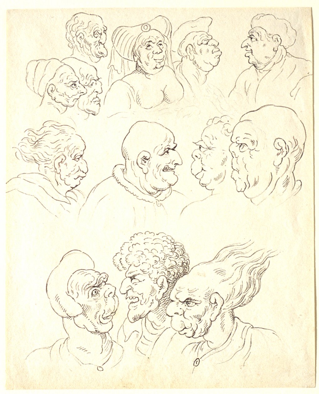 Studier av groteske hoder av Thomas Rowlandson