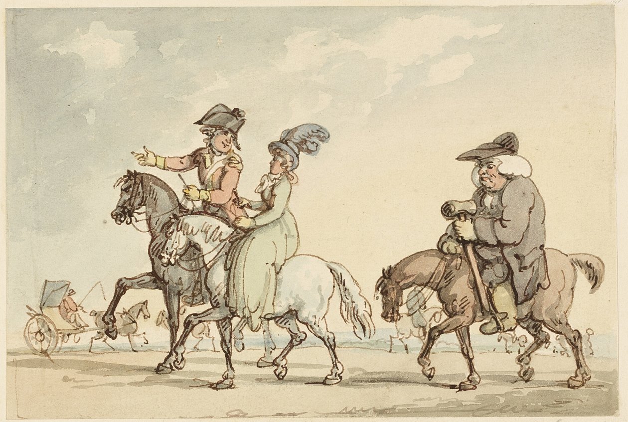 Studie for komfort i bad av Thomas Rowlandson