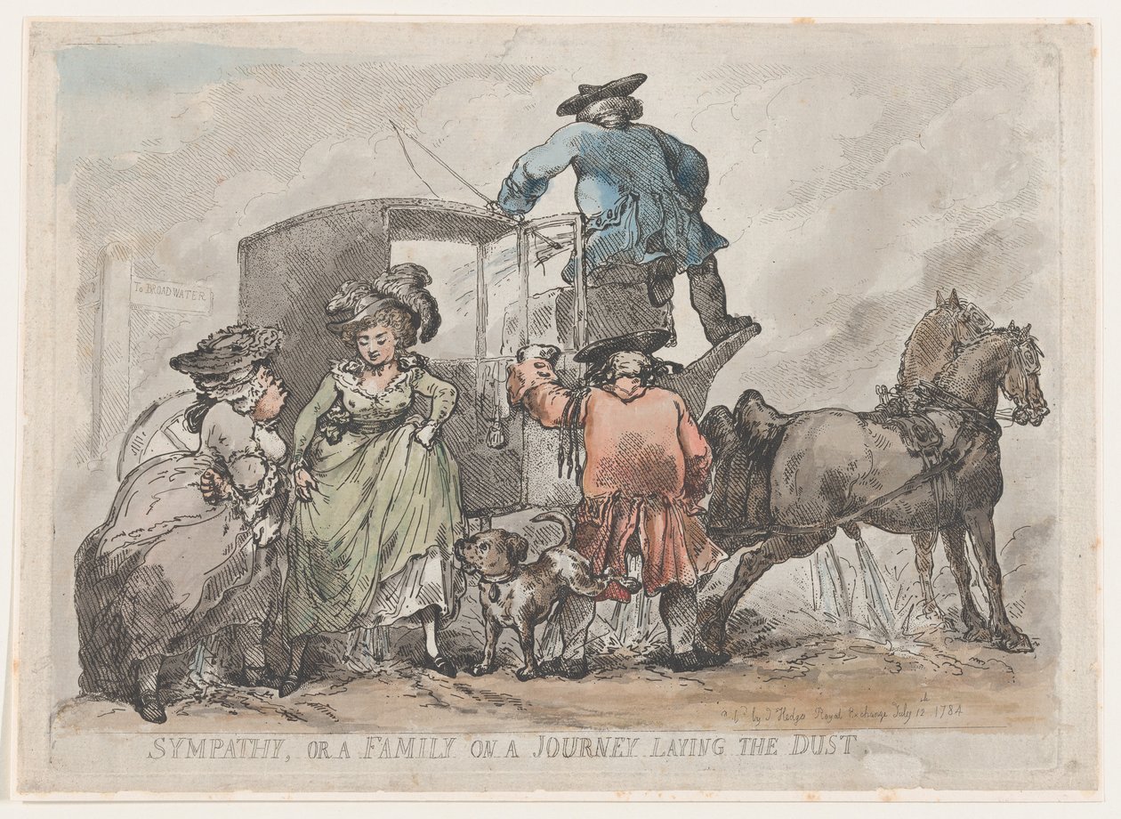 Sympathy, or A Family On A Journey Laying The Dust, 12. juli 1784., 12. juli 1784. av Thomas Rowlandson