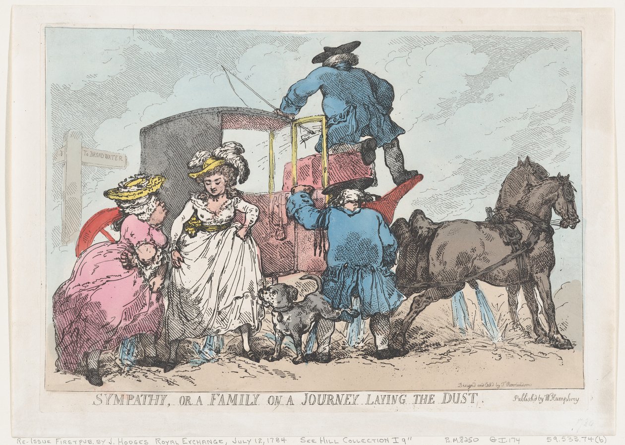 Sympathy, or A Family On A Journey Laying The Dust, 12. juli 1784., 12. juli 1784. av Thomas Rowlandson