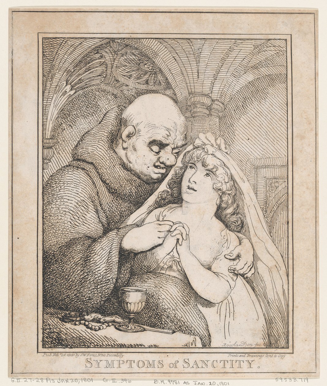 Symptomer på hellighet, 28. februar 1800., 28. februar 1800. av Thomas Rowlandson